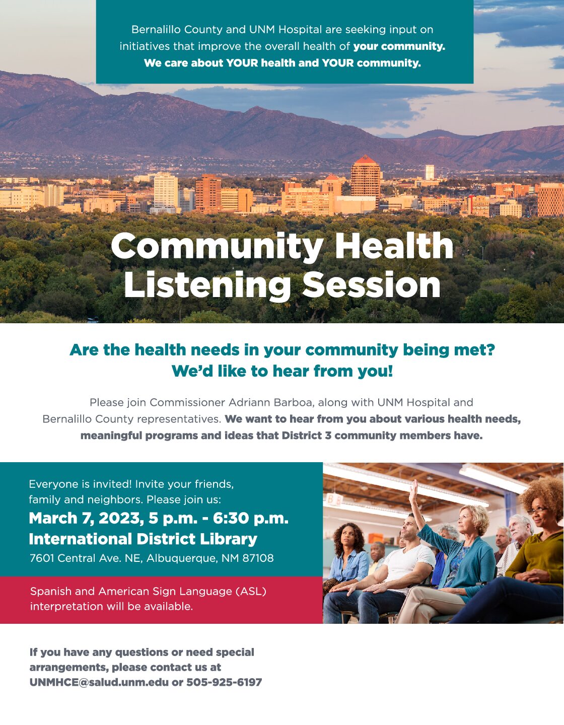 UNMH/Bernalillo County Listening Session