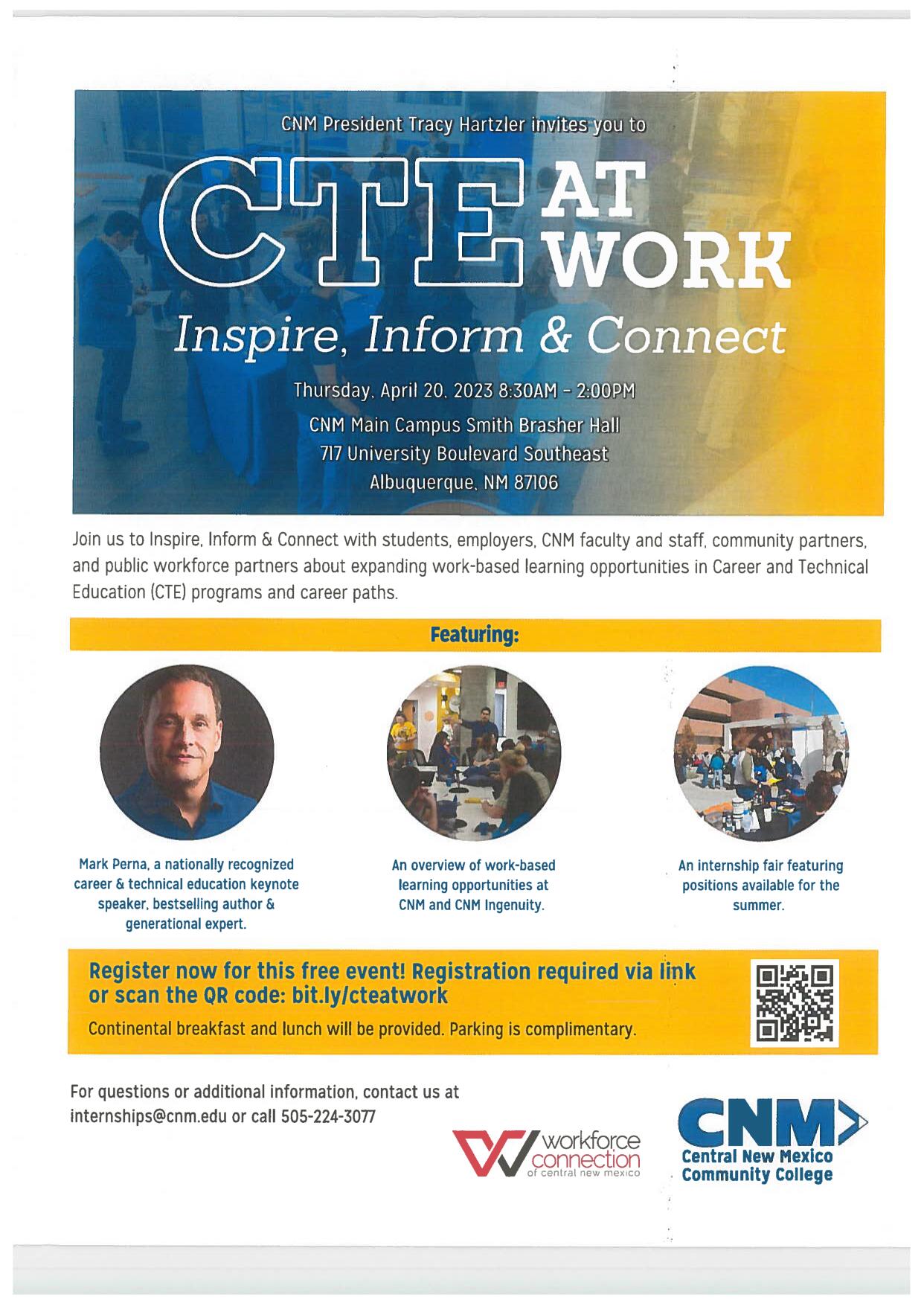 CTE at Work: Inspire, Inform & Connect