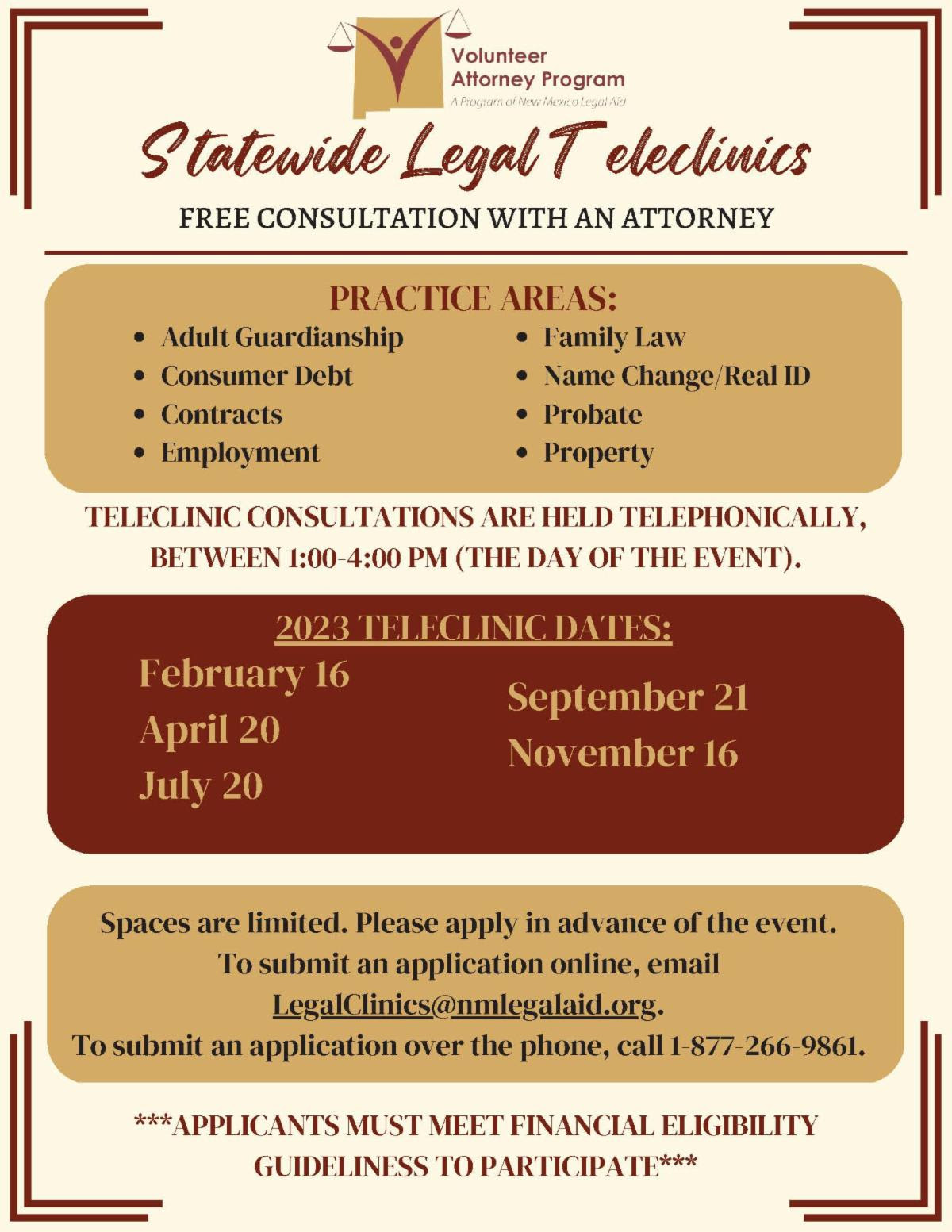 Statewide Legal Teleclinic