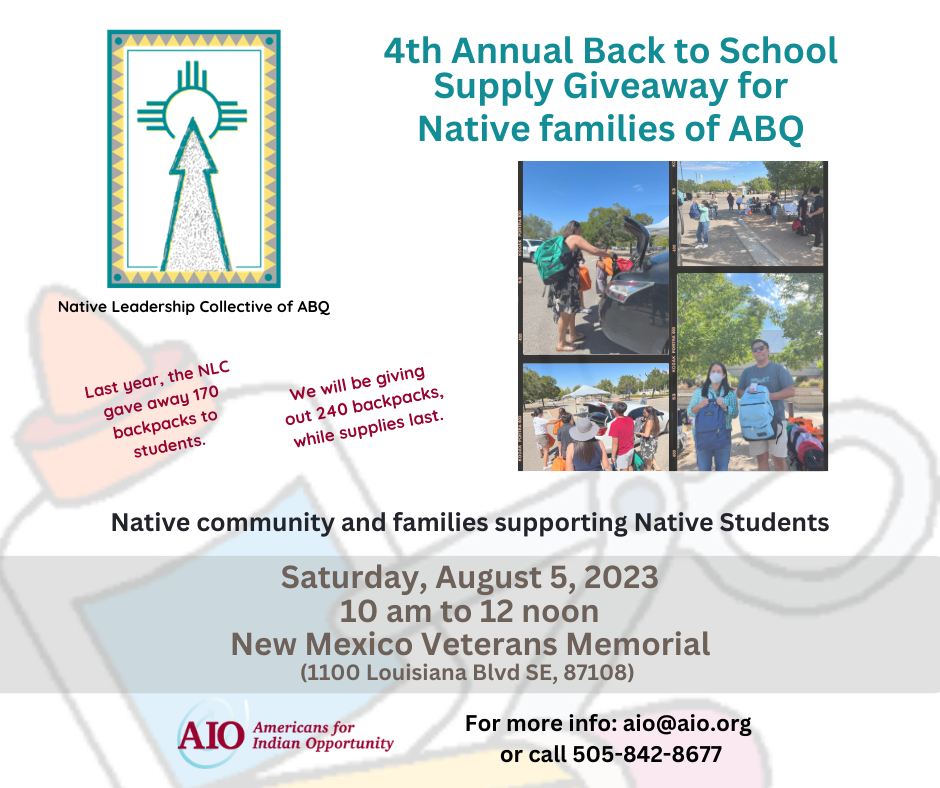 Back-to-School Supply Giveaway for Native Families