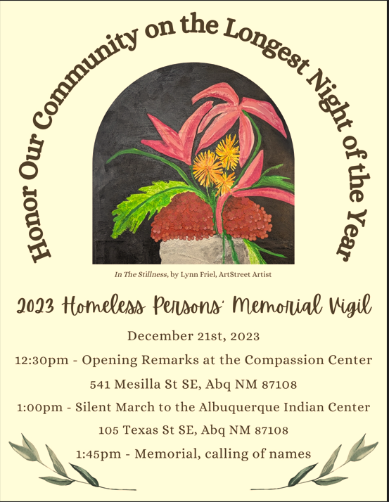 Homeless Persons’ Memorial Vigil