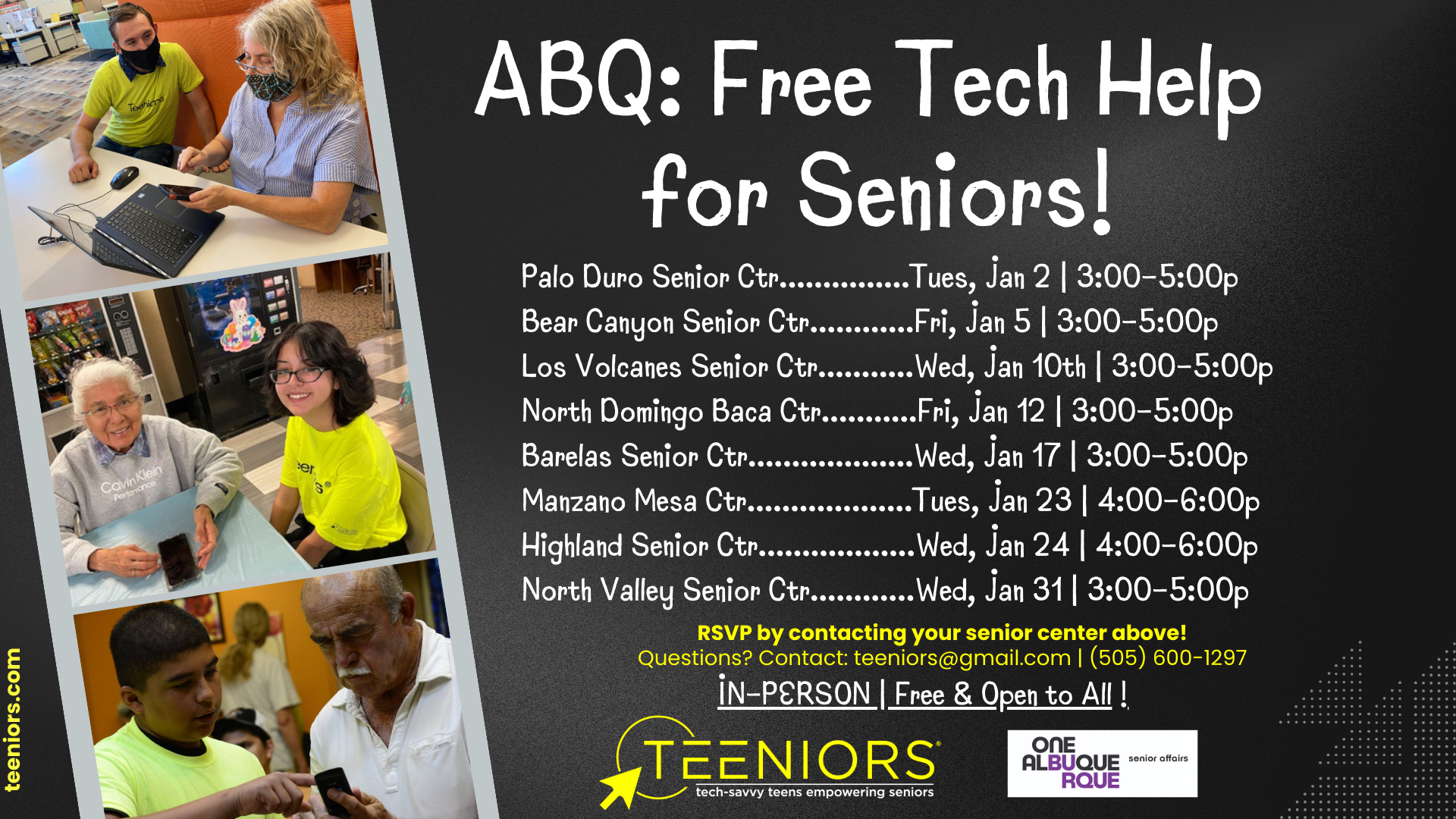 Teeniors Free Tech Help for Seniors @ North Valley Senior Center