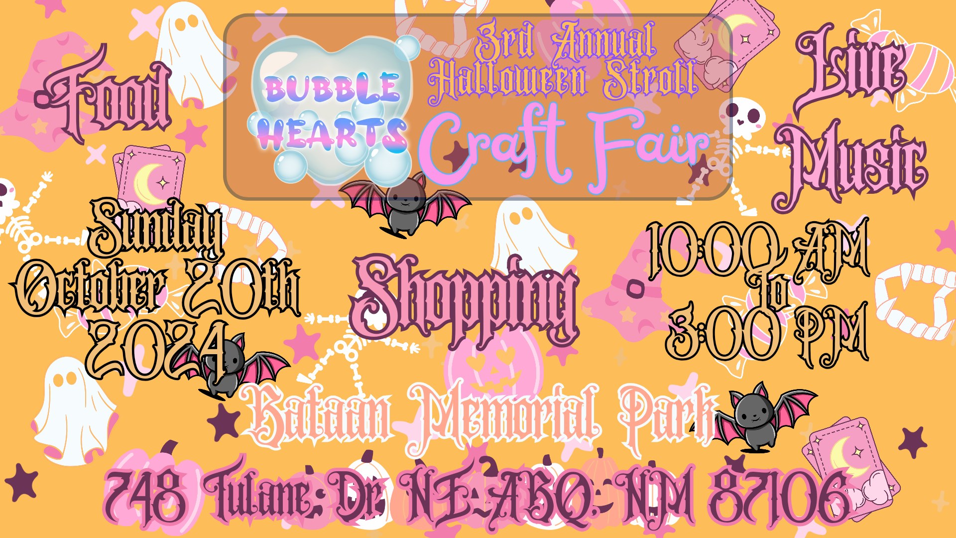 Bubble Hearts Halloween Stroll Craft Fair