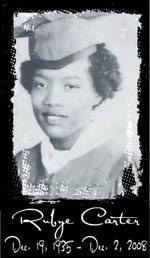 Cathy McGill's mother Rubye Carter black and white graduation photo