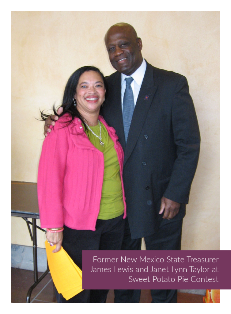 New Mexico Black History Festival - Former New Mexico State Treasurer James Lewis and Janet Lynn Taylor at Sweet Potato Pie Contest