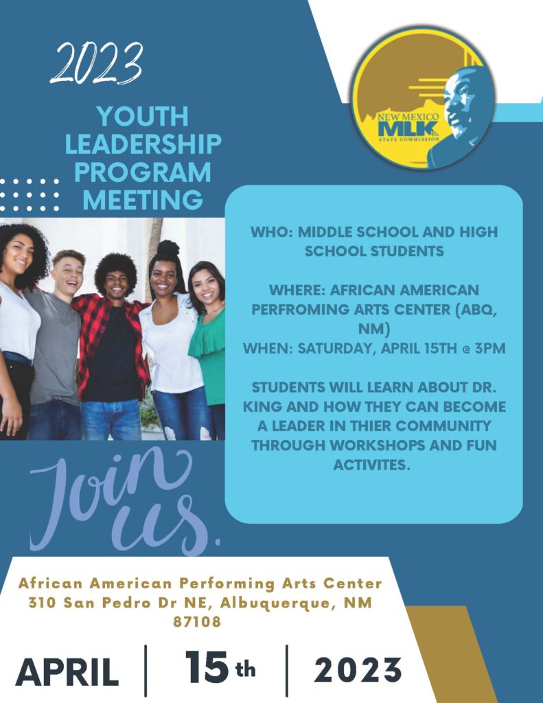 Youth Leadership Program Meeting: NM MLK Commission