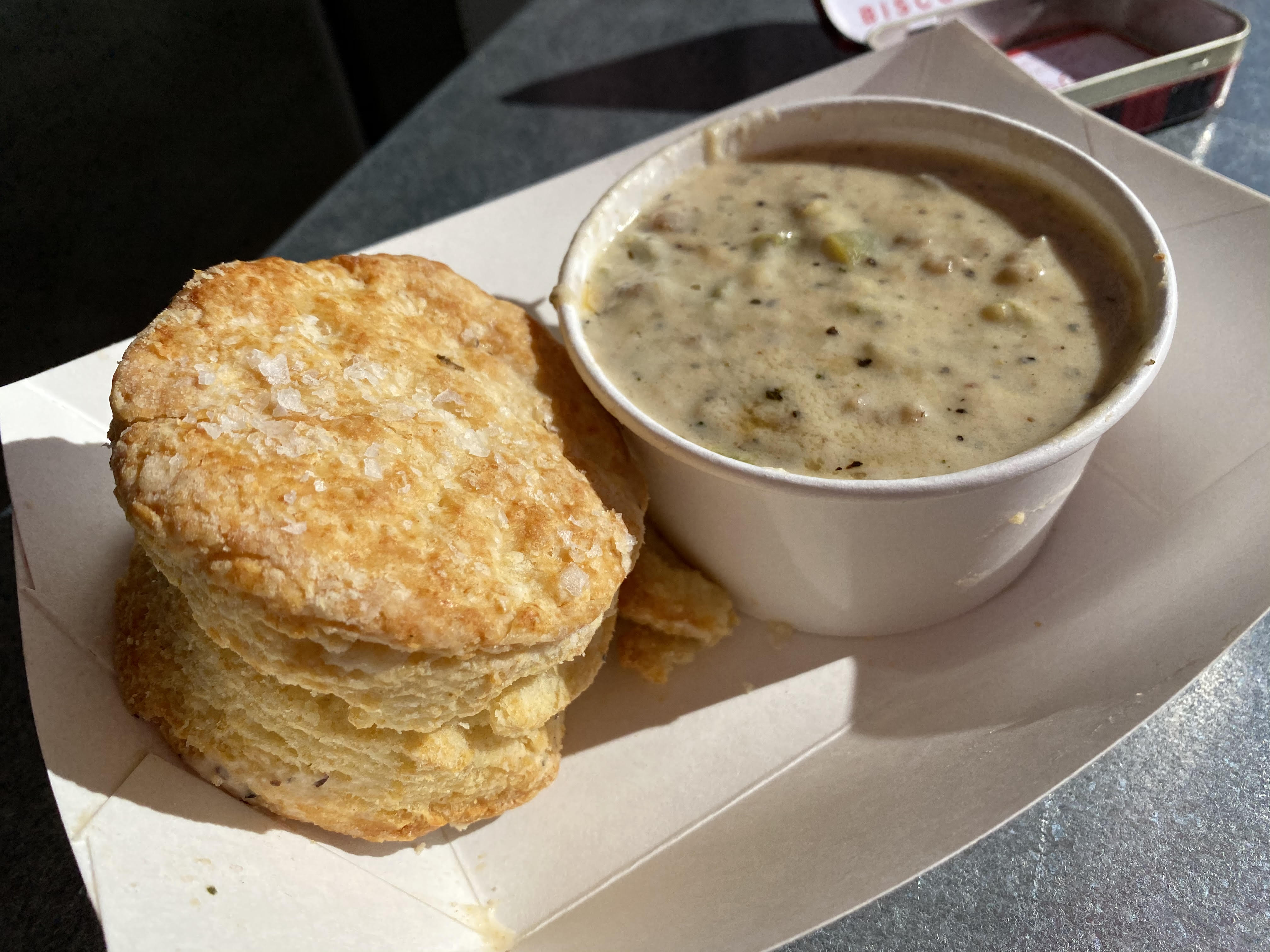 Biscuit Boy's biscuits and gravy