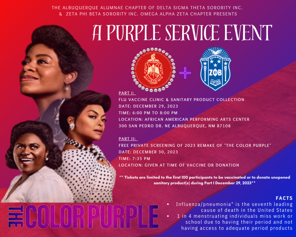 Purple Service Event – Vaccinations and Free Movie Screening