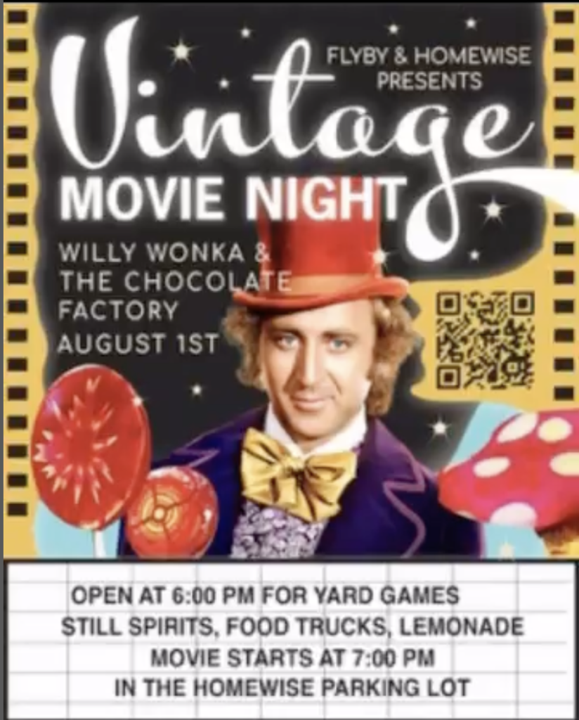 Willy Wonka at Free Vintage Movie Night