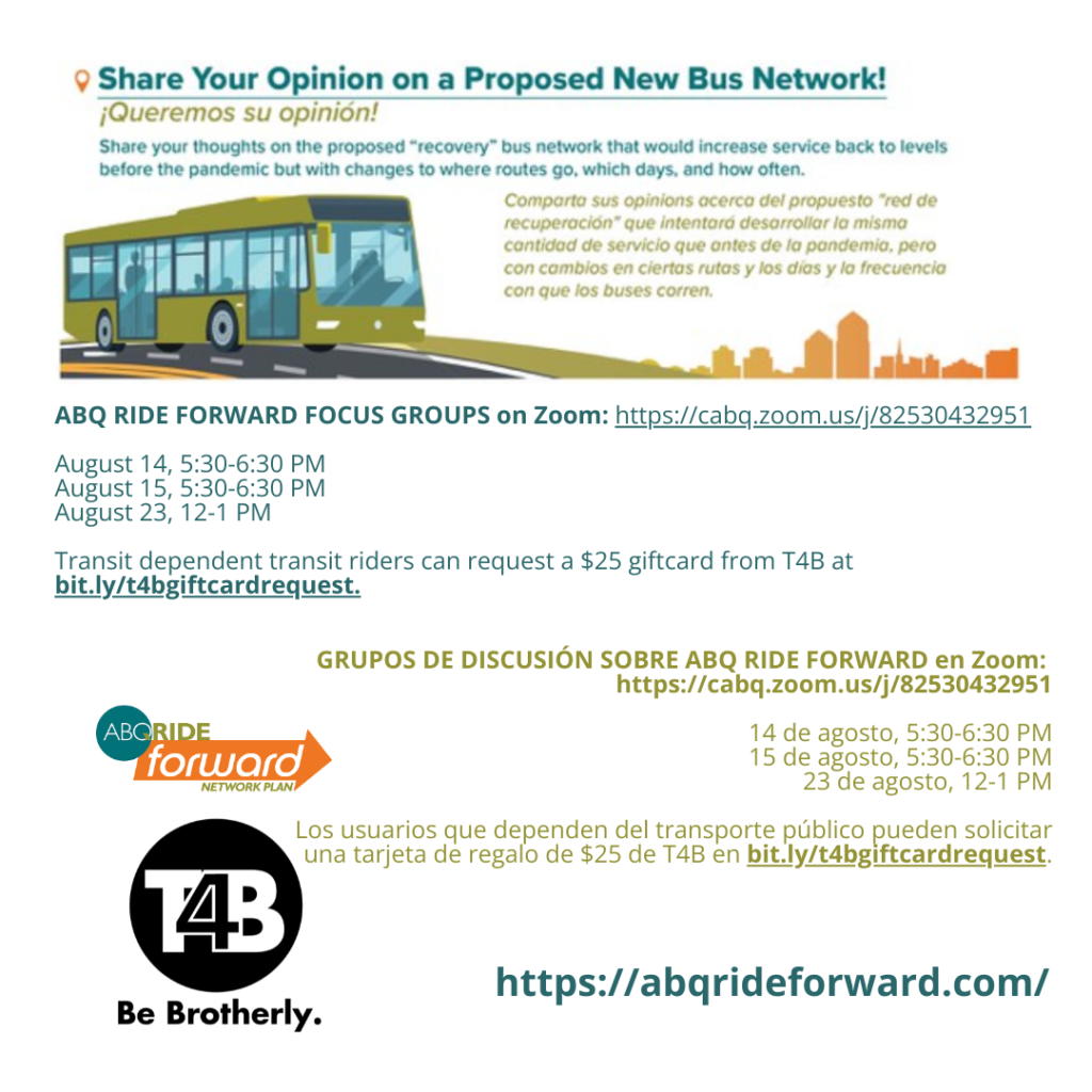 Ride Forward Bus Service Focus Group