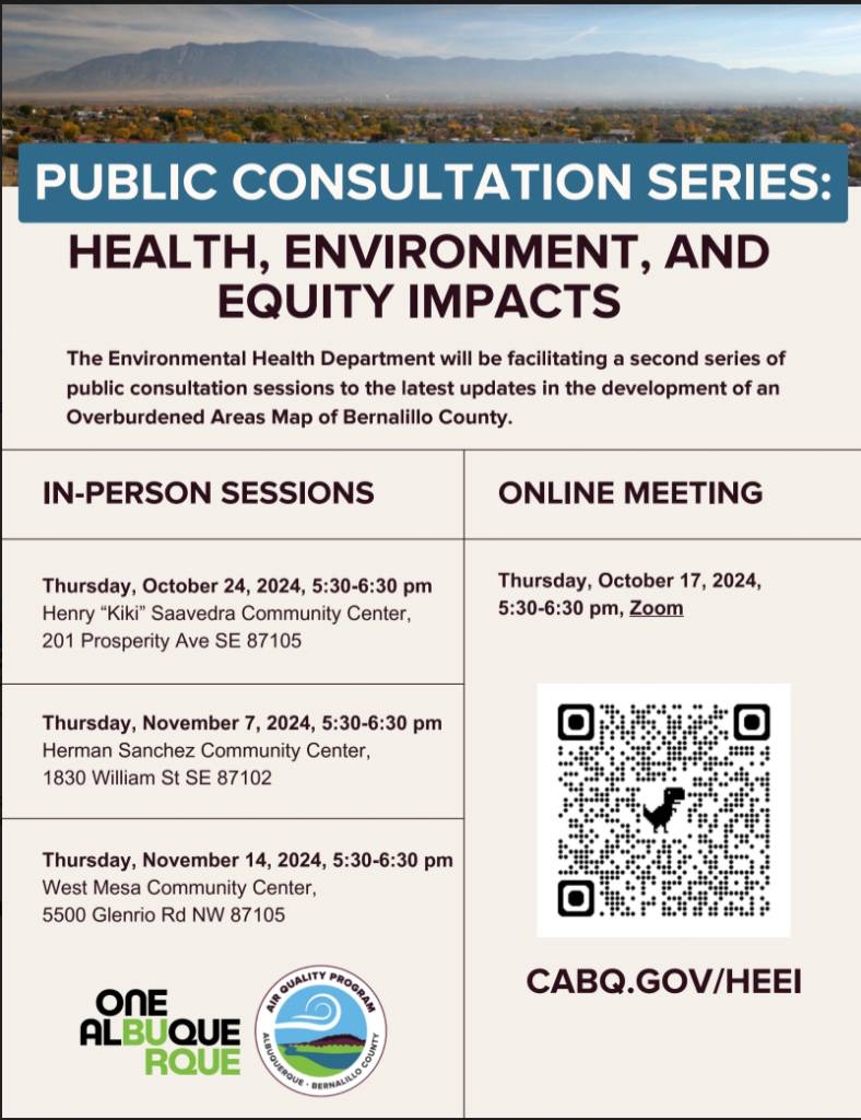 Public Input on Health and Environmental Equity – Overburdened Areas Map