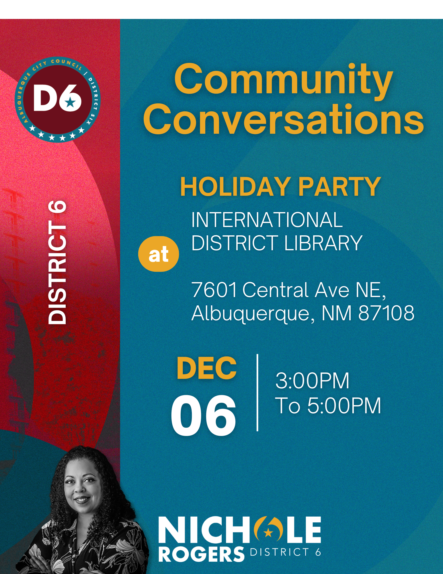 District 6 Community Holiday Party with Nichole Rogers