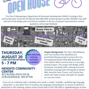 Buena Vista Bike Blvd Open House