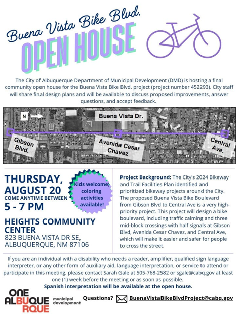Buena Vista Bike Blvd Open House